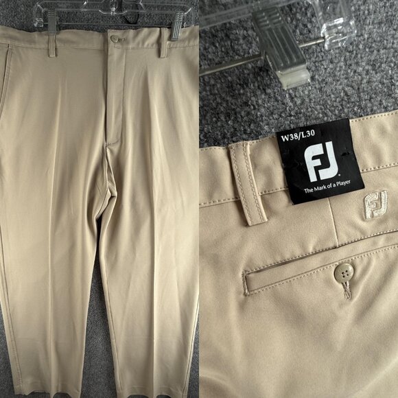 NWT Footjoy Perf Pants Khaki Golf 38x30 Stretch Spandex Active Chino Men Adult - Picture 1 of 16
